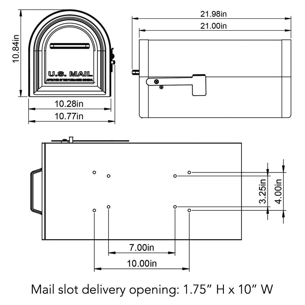 Reliant Large, Locking, Post Mount Mailbox, Black - Super Arbor