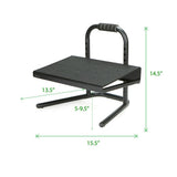 Black Metal Ergonomic Height Adjustable Non-Slip Universal Foot Rest - Super Arbor