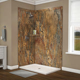 Elegance 36 in. x 48 in. x 80 in. 9-Piece Easy Up Adhesive Alcove Shower Wall Surround in Calacatta White - Super Arbor