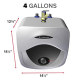 Andris 4 Gal. 6 Year 120-Volt Corded Point of Use Mini-Tank Electric Water Heater - Super Arbor