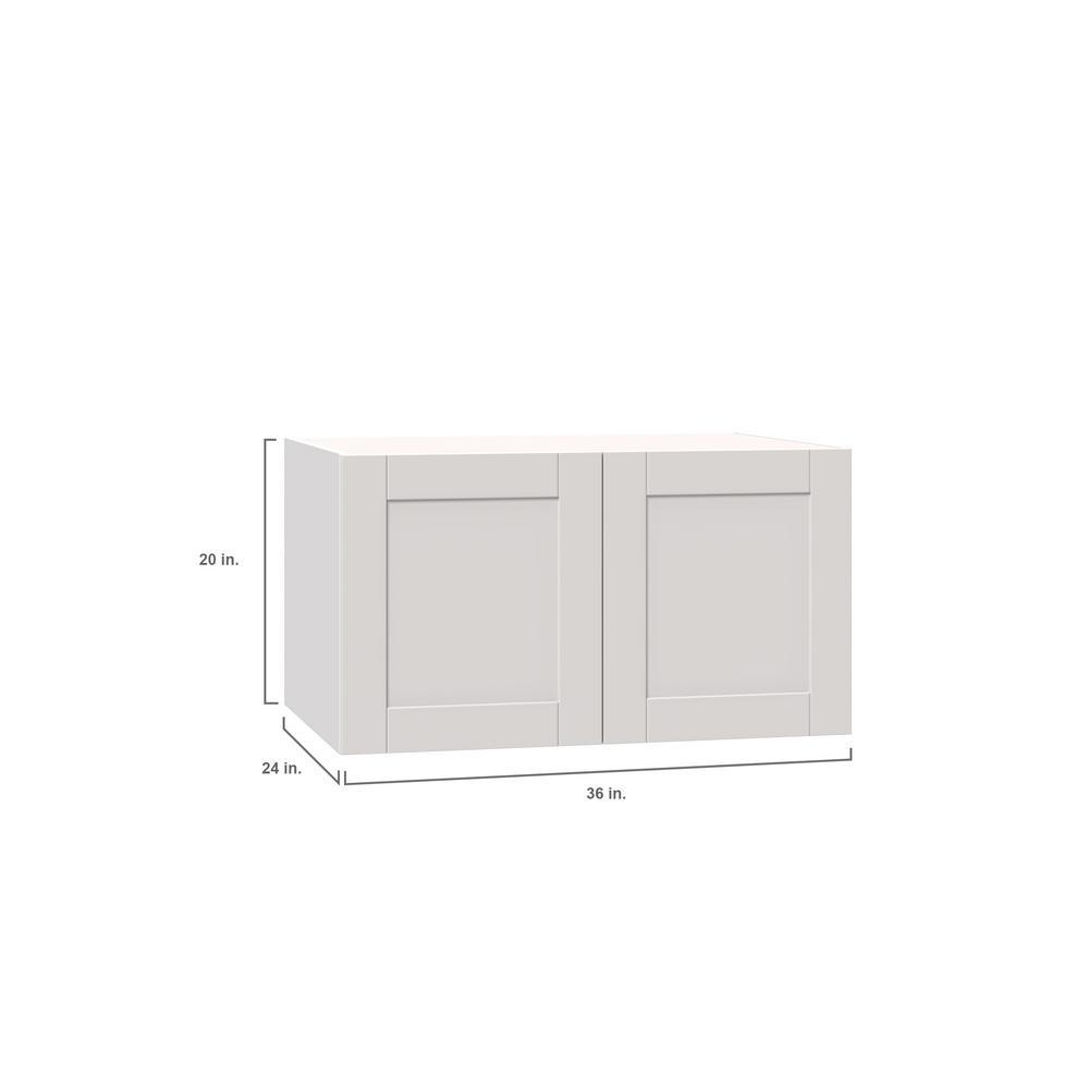 Shaker Assembled 36x20x24 in. Deep Wall Bridge Cabinet in Vanilla White - Super Arbor