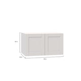 Shaker Assembled 36x20x24 in. Deep Wall Bridge Cabinet in Vanilla White - Super Arbor