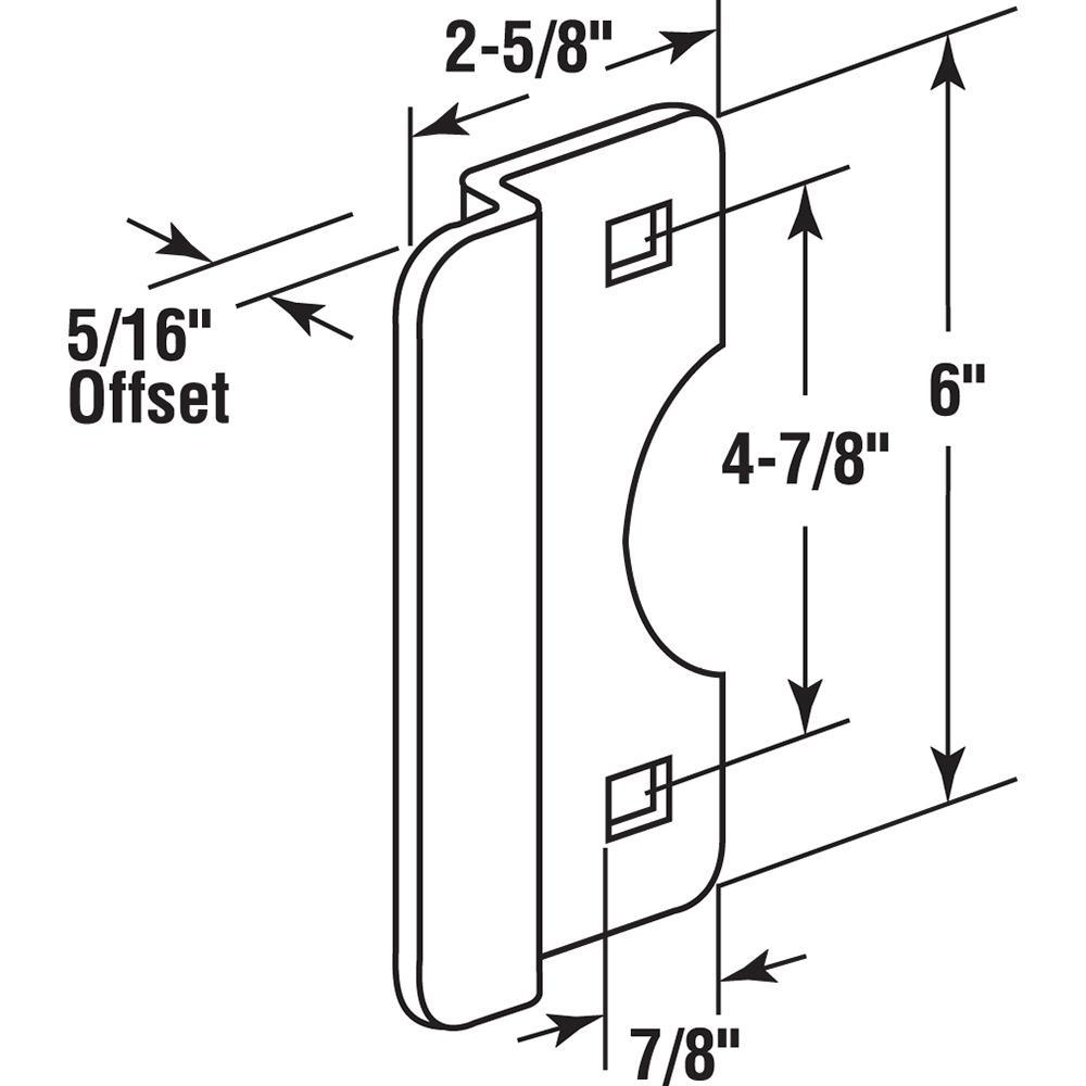 Brass Plated Steel Out-Swinging Latch Guard Plate - Super Arbor
