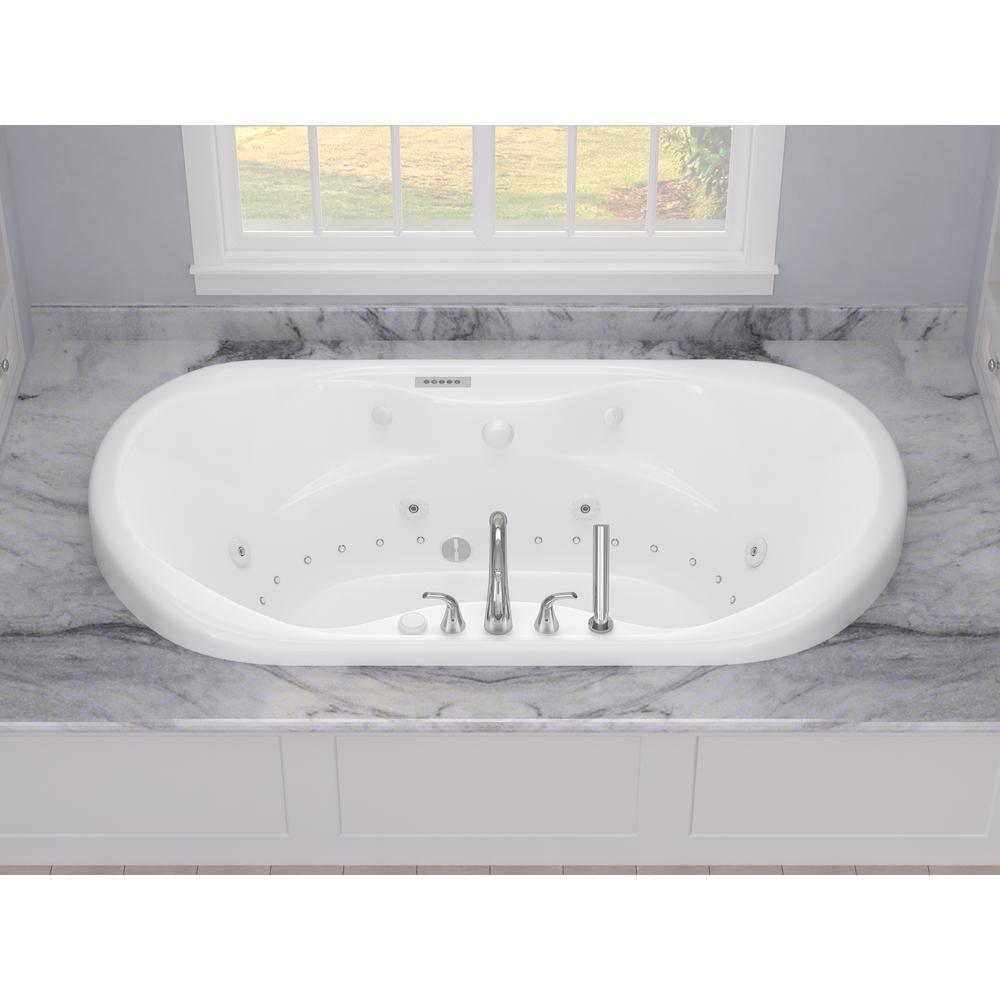 Ruby Diamond Series 5.9 ft. Center Drain Rectangular Drop-in Whirlpool and Air Bath Tub in White - Super Arbor