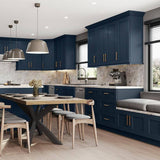 Home Decorators Collection Newport 27 in. W x 21 in. D x 34.5 in. H Assembled Plywood Sink Base Bath Cabinet in Mythic Blue with Soft Close