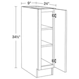 Home Decorators Collection Grayson 9 in. W x 24 in. D x 34.5 in. H Assembled Plywood Full Height Door Base Kitchen Cabinet in Deep Onyx RH