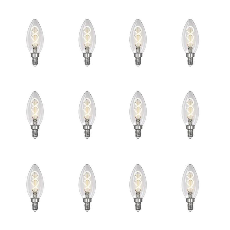 Feit Electric 25-Watt Equivalent B10 Dimmable Candelabra Clear Glass Vintage LED Light Bulb w/Spiral Filament Bright White (12-Pack)