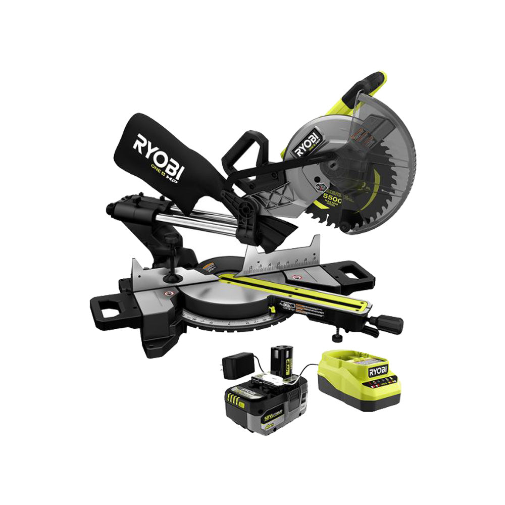 18-Volt ONE+ HP Brushless 10 in. Sliding Dual-Bevel Miter Saw Kit with 2.0 Ah Battery and Charger