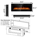 Electric Remote Control 5000 BTU 50 in. Wall Electric Fireplace in Black - Super Arbor