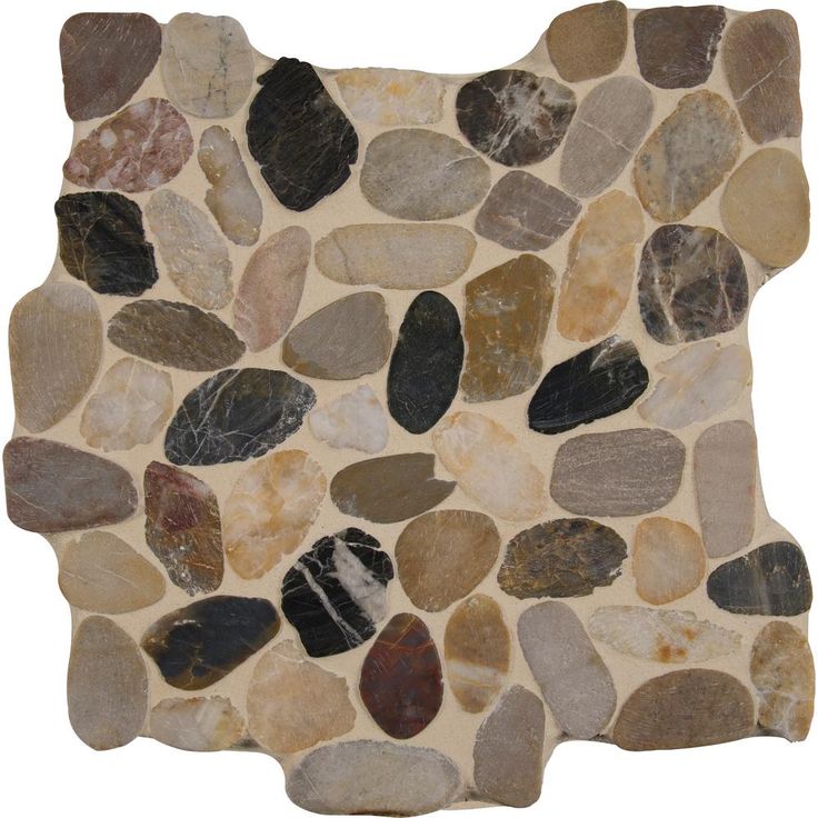 MSI Mix River Rock 12 in. x 12 in. x 10 mm Textured Marble Mesh-Mounted Mosaic Tile (10 sq. ft. / case)