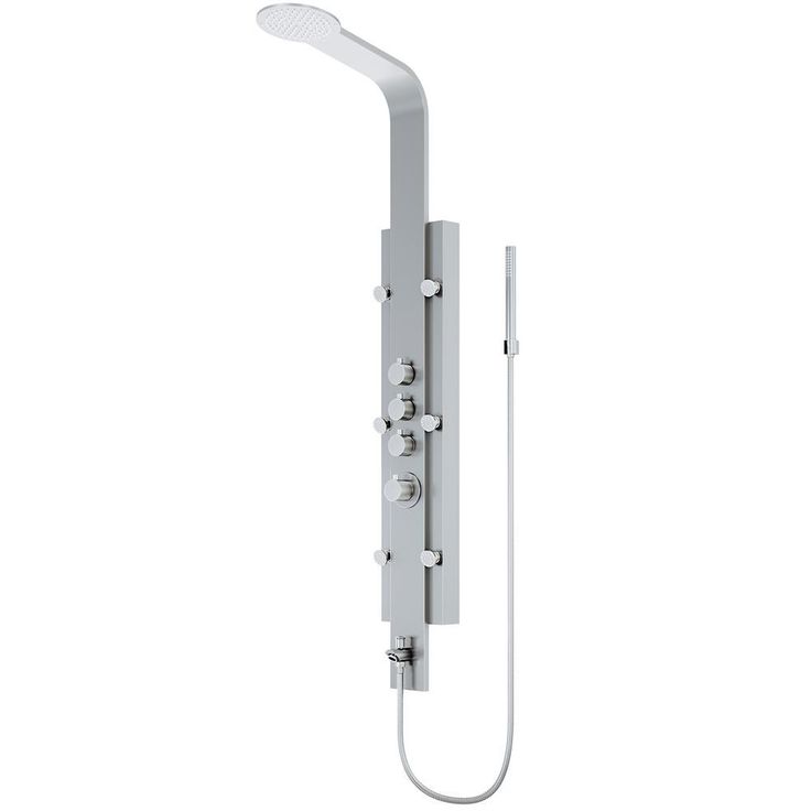 Mateo 59.5 in. 6-Jet High Pressure Shower Panel System with Rainhead Fixed Handheld Dual Shower in Stainless Steel