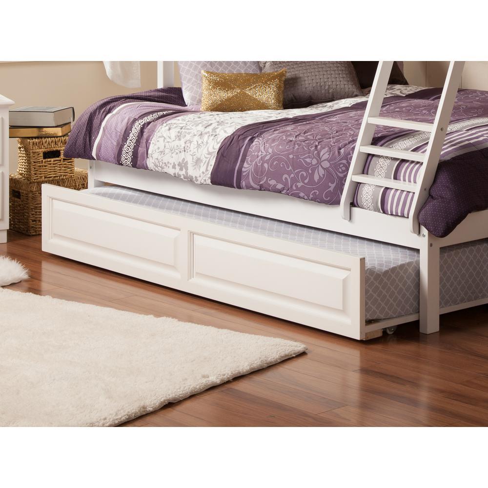 Raised Panel Trundle Twin White - Super Arbor