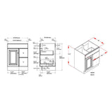 Wyndham 24 in. W x 18 in. D Unassembled Bath Vanity Cabinet Only in White Semi-Gloss