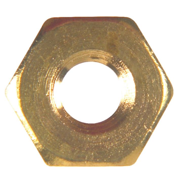 Hillman #10 Brass-Plated Brass SAE Coarse Thread Hex Nuts, 100-Pack