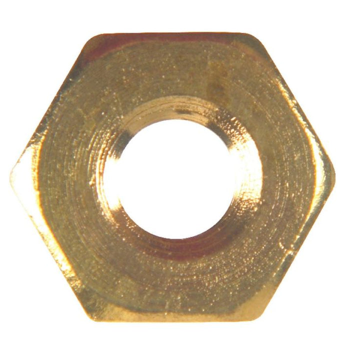 Hillman #10 Brass-Plated Brass SAE Coarse Thread Hex Nuts, 100-Pack