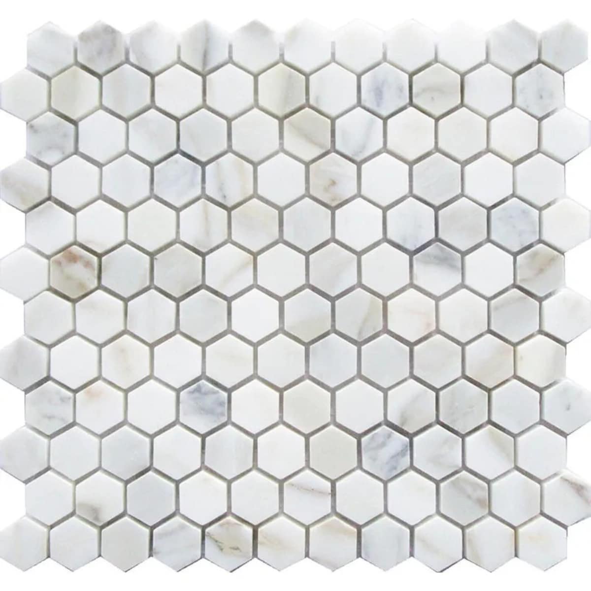 Apollo Tile Serena White Gray 11-in x 12-in Honed Natural stone Marble Hexagon Mosaic Floor and Wall Tile product image