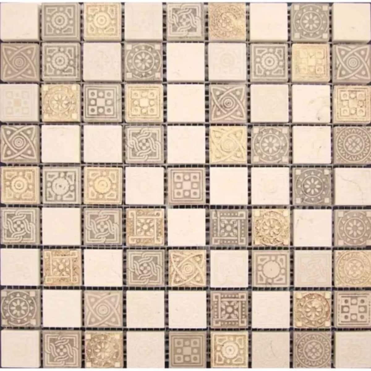 Apollo Tile Artisana Beige and Taupe 12-in x 12-in Multi-finish Natural stone Marble Mosaic Floor and Wall Tile product image