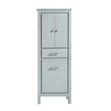 Azzuri Riley 24-in W x 64.4-in H x 15-in D Sea Salt Gray Plywood Freestanding Linen Cabinet