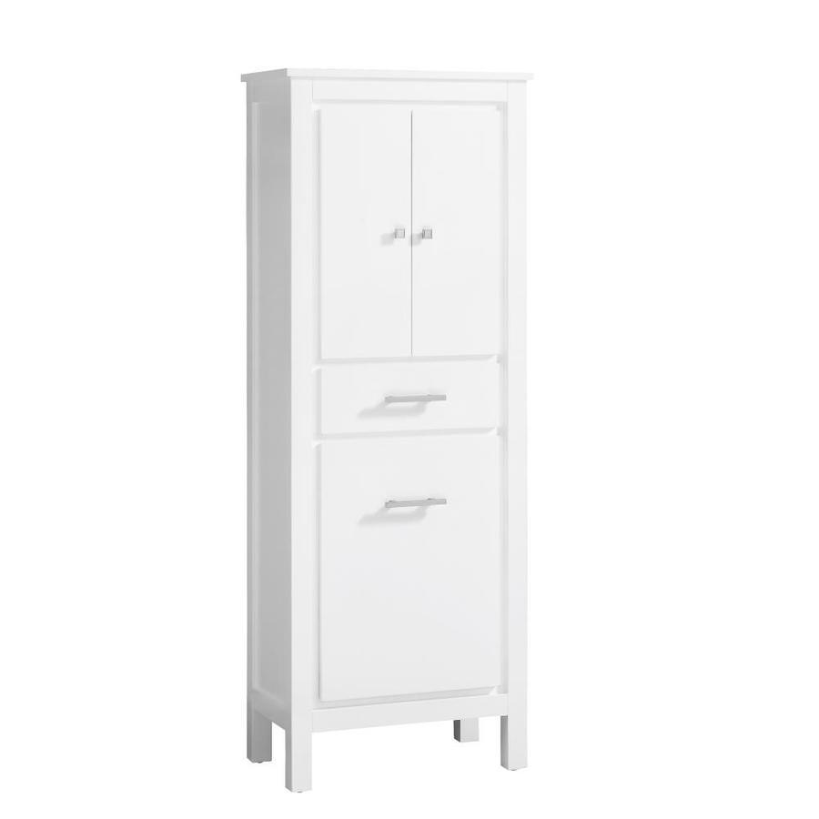 Azzuri Riley 24-in W x 64.4-in H x 15-in D Sea Salt Gray Plywood Freestanding Linen Cabinet
