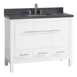 Azzuri Riley 43-in Sea Salt Gray Single Sink Bathroom Vanity with White Engineered Stone Top - Super Arbor
