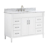 allen + roth Perrella 49-in Light Gray Single Sink Bathroom Vanity with Carrera White Natural Marble Top - Super Arbor