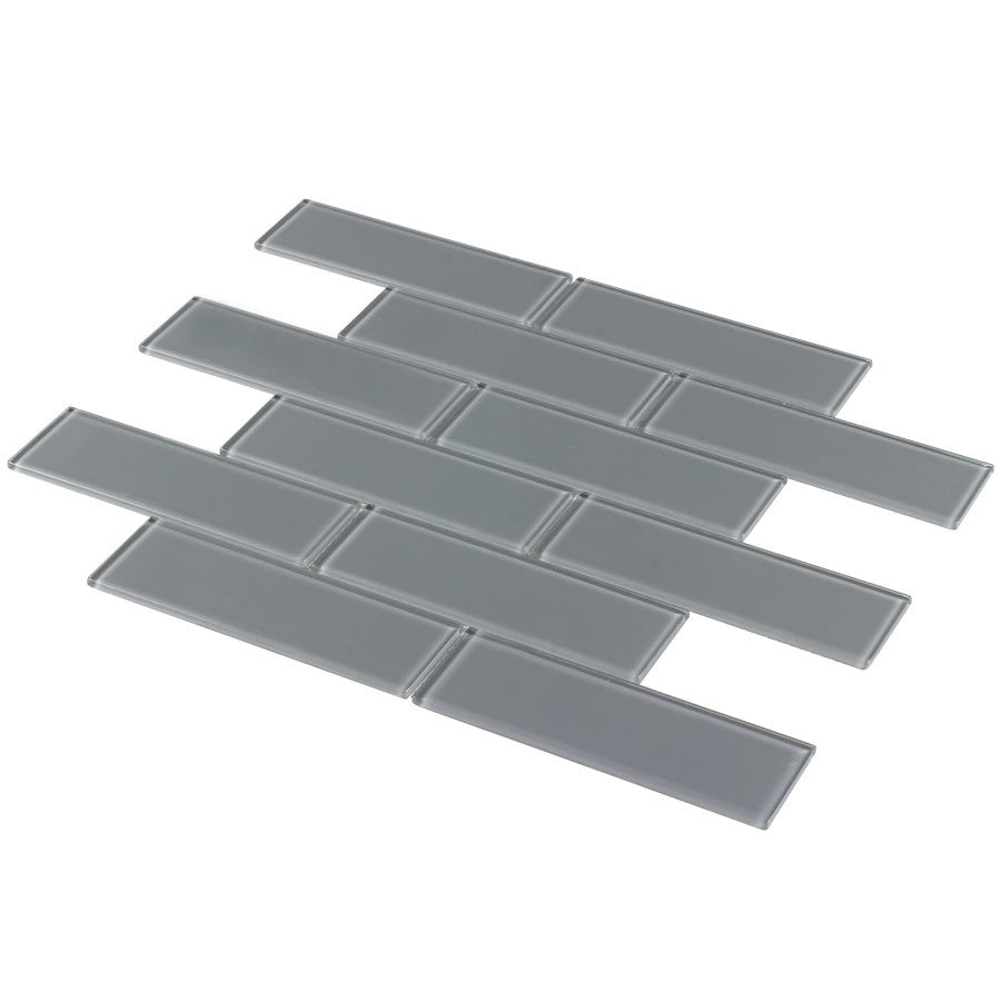 Elida Ceramica Skylight Subway 12-in x 12-in Glossy Glass Mosaic Wall Tile - Super Arbor