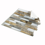 Peel&Stick Mosaics Verona Beige 10-in x 10-in Glossy Composite Linear Mosaic Peel & Stick Tile