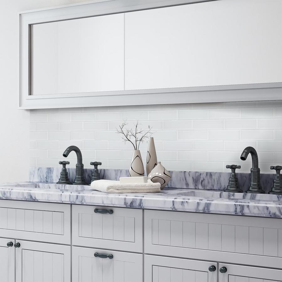 Elida Ceramica Highlight Subway 12-in x 12-in Glossy Glass Subway Wall Tile - Super Arbor