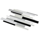 Elida Ceramica Moonlight Linear Blend 12-in x 12-in Glossy Glass/Stone Mosaic Wall Tile - Super Arbor
