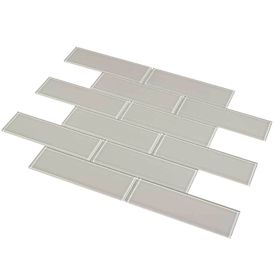 Elida Ceramica Moonlight Subway 12-in x 12-in Glossy Glass Mosaic Wall Tile - Super Arbor