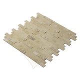Peel&Stick Mosaics Peel and Stick Stacked Carrara 10-in x 10-in Multi-Finish Natural Stone Travertine Linear Mosaic Peel & Stick Tile - Super Arbor
