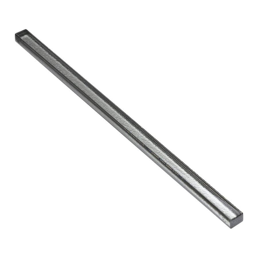 Elida Ceramica Black Glass Pencil Liner Glass Pencil Liner Tile (12-in x 12-in) - Super Arbor