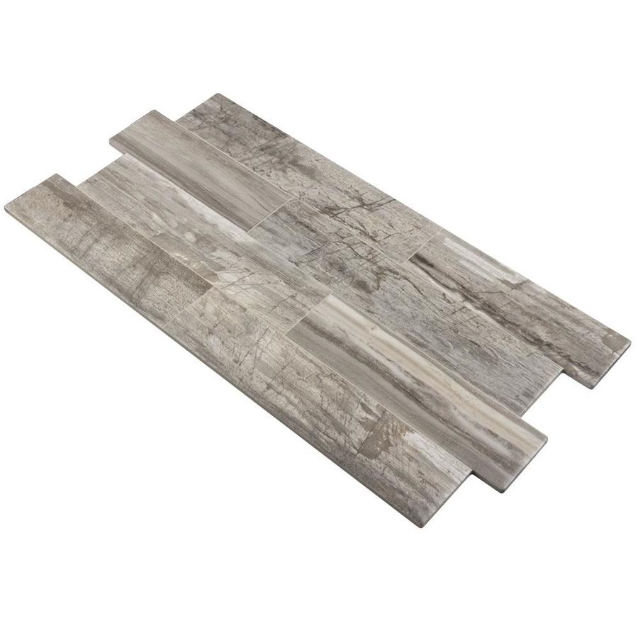 Elida Ceramica Ledgewood Stone 12-in x 24-in Glazed Porcelain Linear Wood Look Wall Tile - Super Arbor