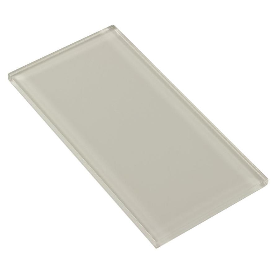 Elida Ceramica 4x8 Grey Glass 4-in x 8-in Glossy Glass Subway Wall Tile - Super Arbor
