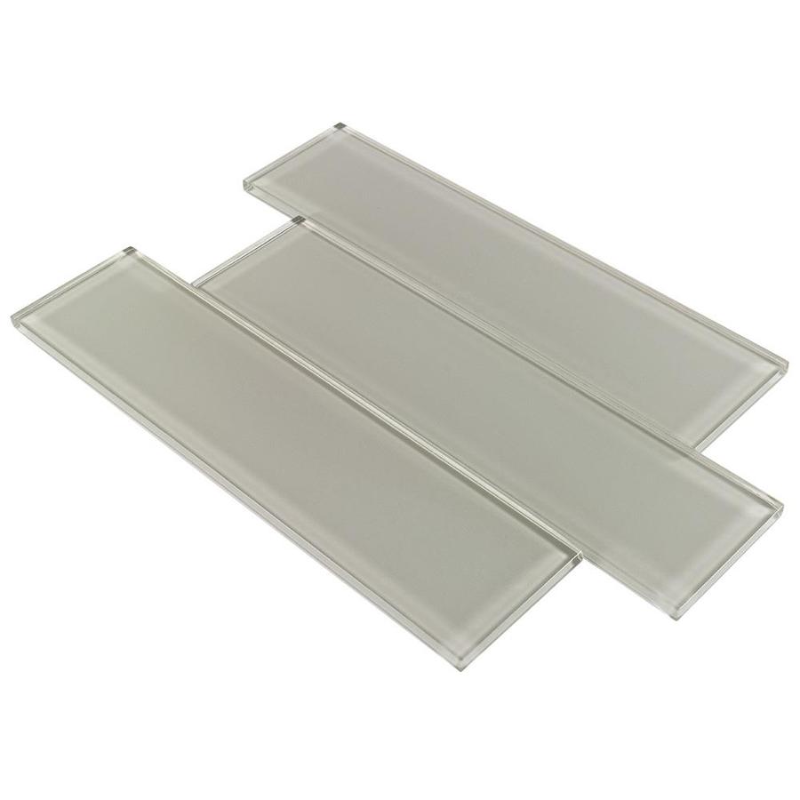 Elida Ceramica 4x8 Super White Glass 4-in x 8-in Glossy Glass Subway Wall Tile - Super Arbor
