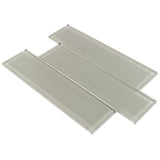 Elida Ceramica Gray 12-in x 12-in Glossy Glass Brick Subway Wall Tile - Super Arbor