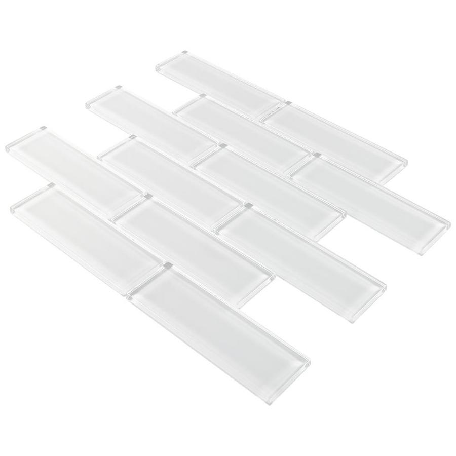Elida Ceramica 4x8 Super White Glass 4-in x 8-in Glossy Glass Subway Wall Tile - Super Arbor