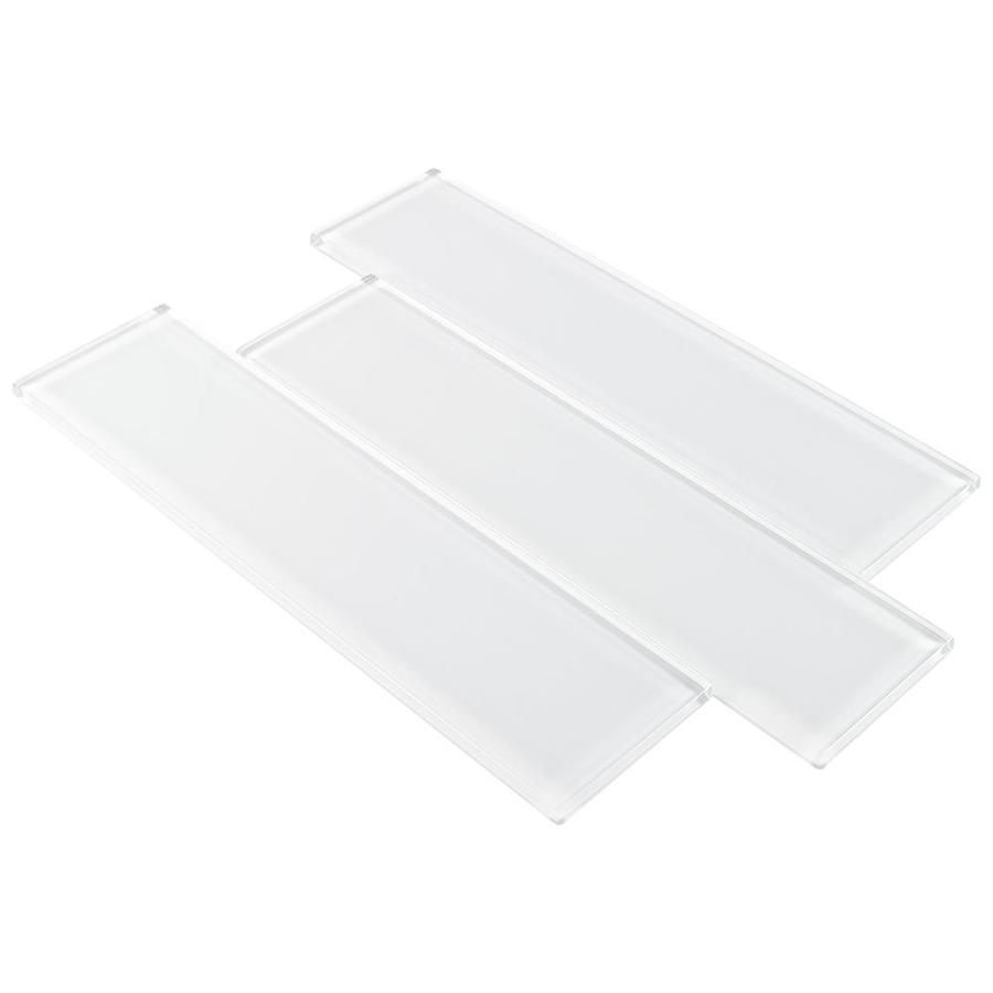 Elida Ceramica 2x6 Super White Mos Glass 12-in x 12-in Glossy Glass Brick Mosaic Wall Tile - Super Arbor