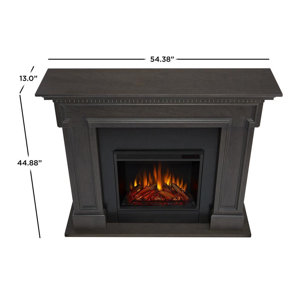 Thayer 54 in. Electric Fireplace in Gray - Super Arbor