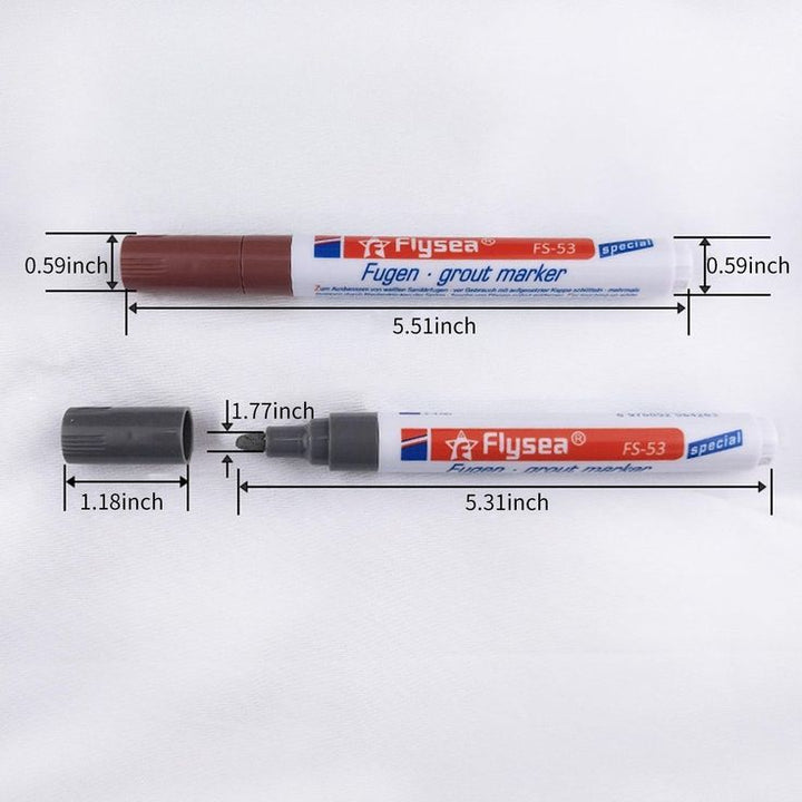 Grout Marker Grout Tile Pen Grout Restorer Pen Renew Marker with Replacement Nib for Tile Grout Lines Tile Wall Floor Bathrooms Kitchen