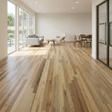 allen + roth Hickory Character Natural hardwood flooring — installed room view