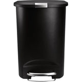 simplehuman 50-Liter Black Plastic Trash Can with Lid