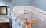 Moen 57-in to 60-in Tension Mount Brushed Nickel Tension Single Curve Shower Rod