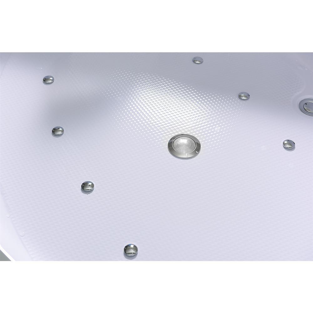 Capri 60 in. Acrylic Center Drain Corner Alcove Whirlpool Bathtub in White - Super Arbor
