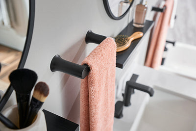 Moen Genta LX 7-in Matte Black Wall-Mount Hand Towel Bar