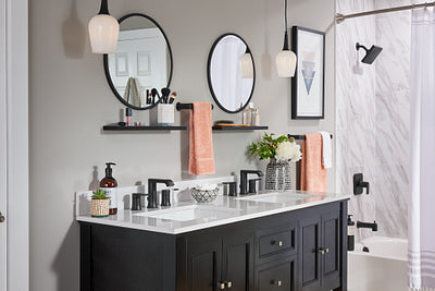 Moen Genta LX 7-in Matte Black Wall-Mount Hand Towel Bar
