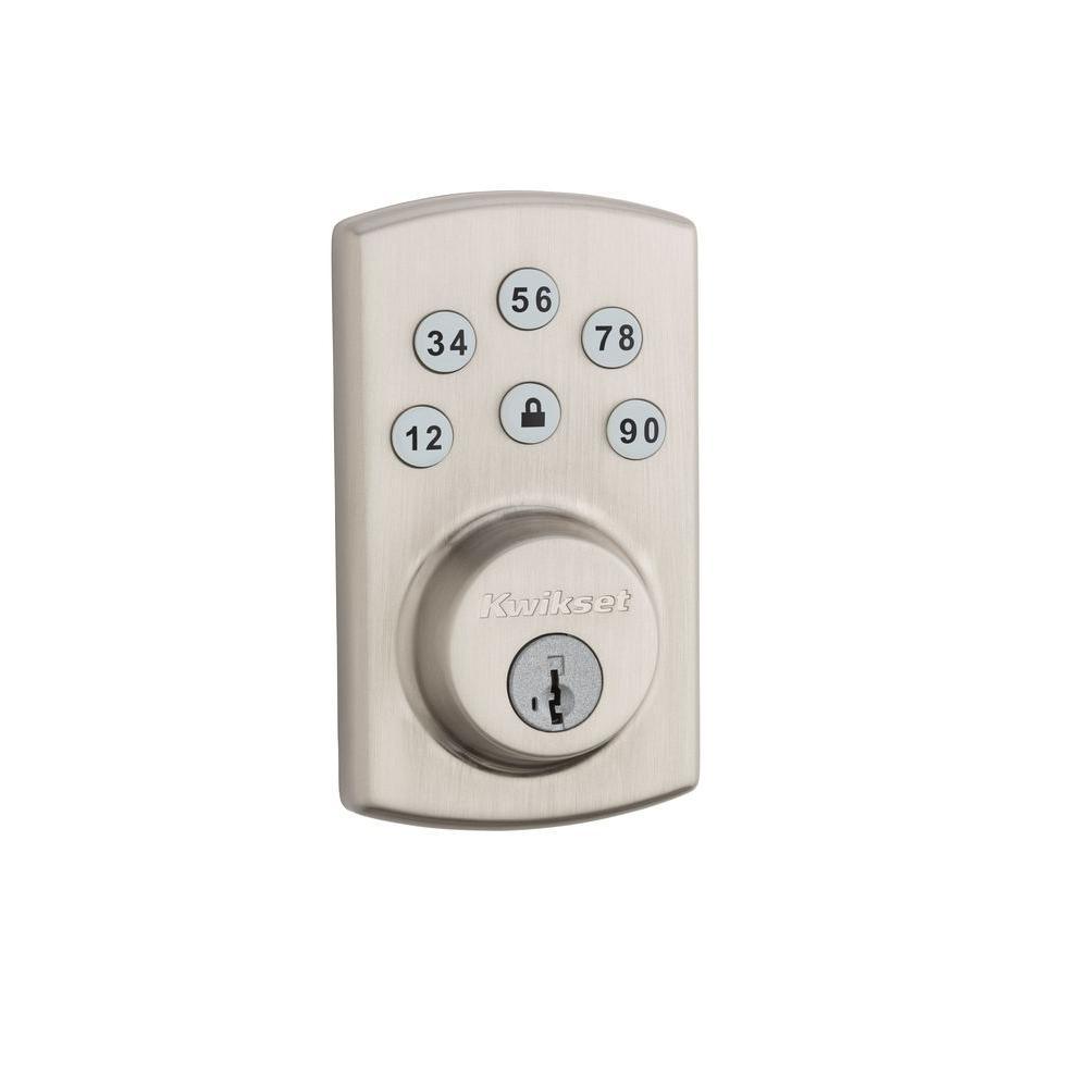Powerbolt2 Satin Nickel Single Cylinder Electronic Deadbolt Featuring SmartKey Security and Balboa Passage Lever - Super Arbor
