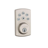 Powerbolt2 Satin Nickel Single Cylinder Electronic Deadbolt Featuring SmartKey Security and Balboa Passage Lever - Super Arbor