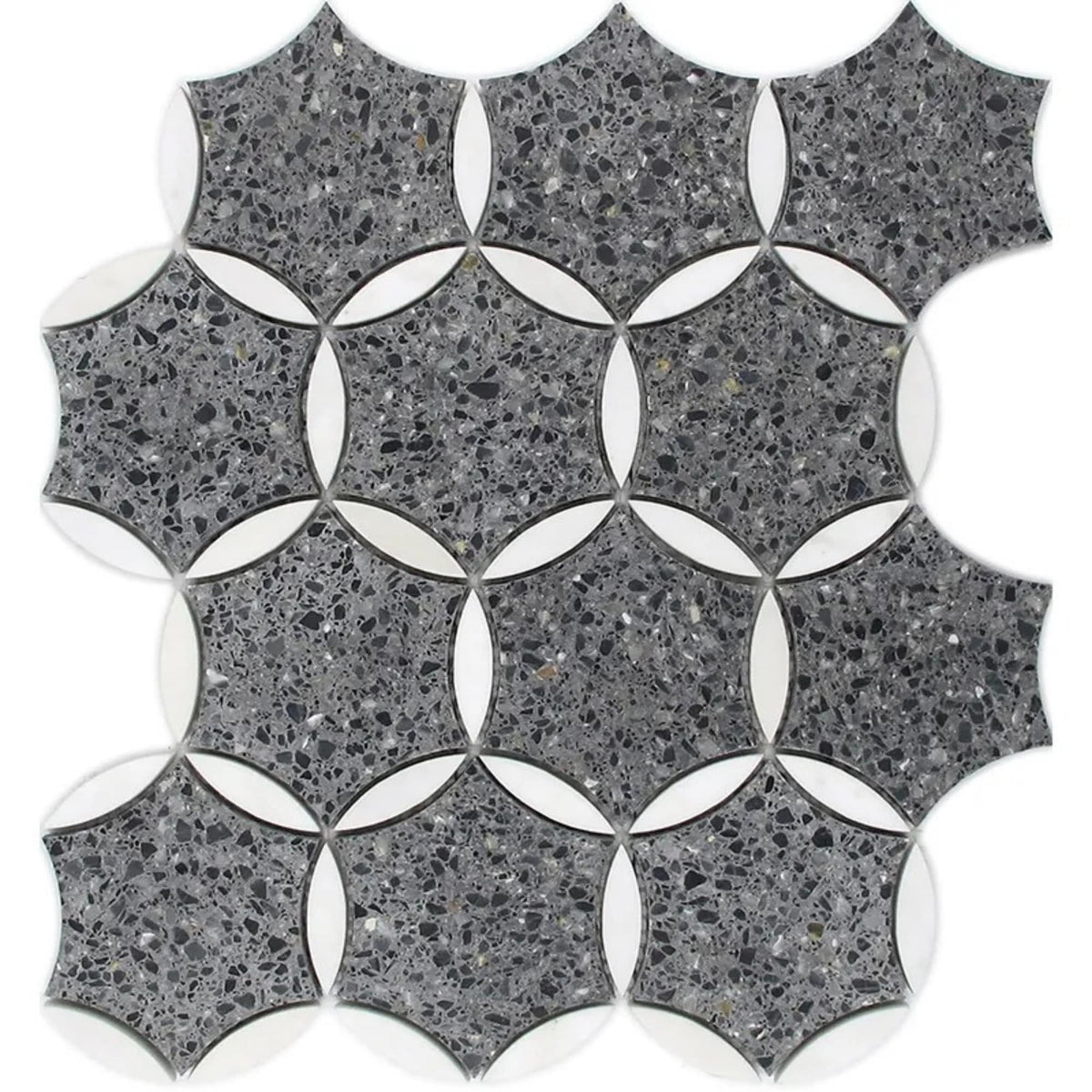 Apollo Tile Stellare Charcoal Gray, Black 12-in x 13-in Honed Natural stone Marble Mosaic Floor and Wall Tile product image