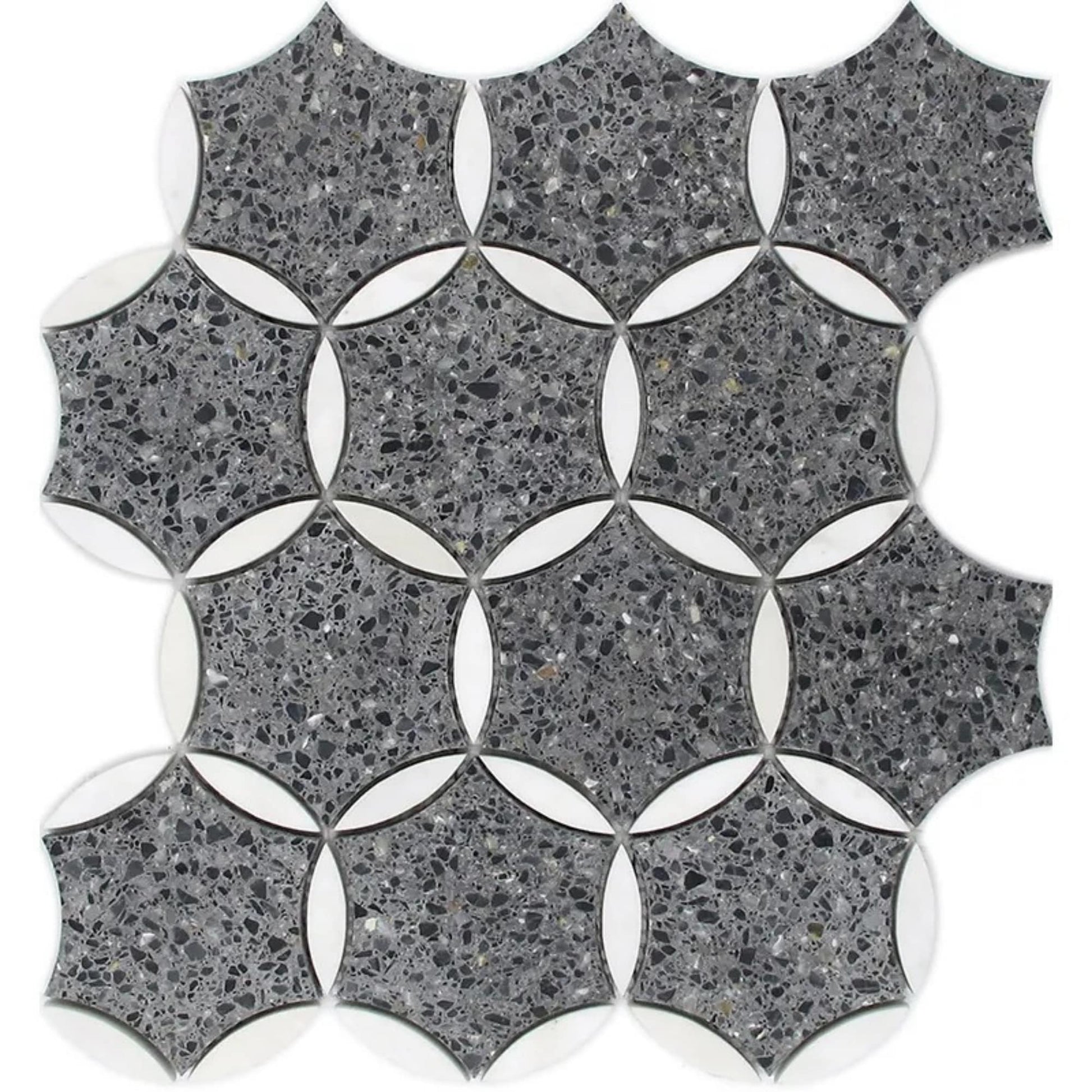 Apollo Tile Stellare Charcoal Gray, Black 12-in x 13-in Honed Natural stone Marble Mosaic Floor and Wall Tile product image